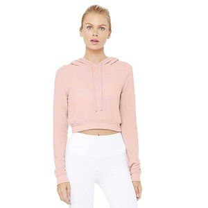 Alo Yoga Cropped Getaway Hoodie Light Pink - Large